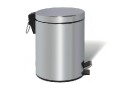 Chrome Dustbin – 5 liters, round, mirror polished with foot peda